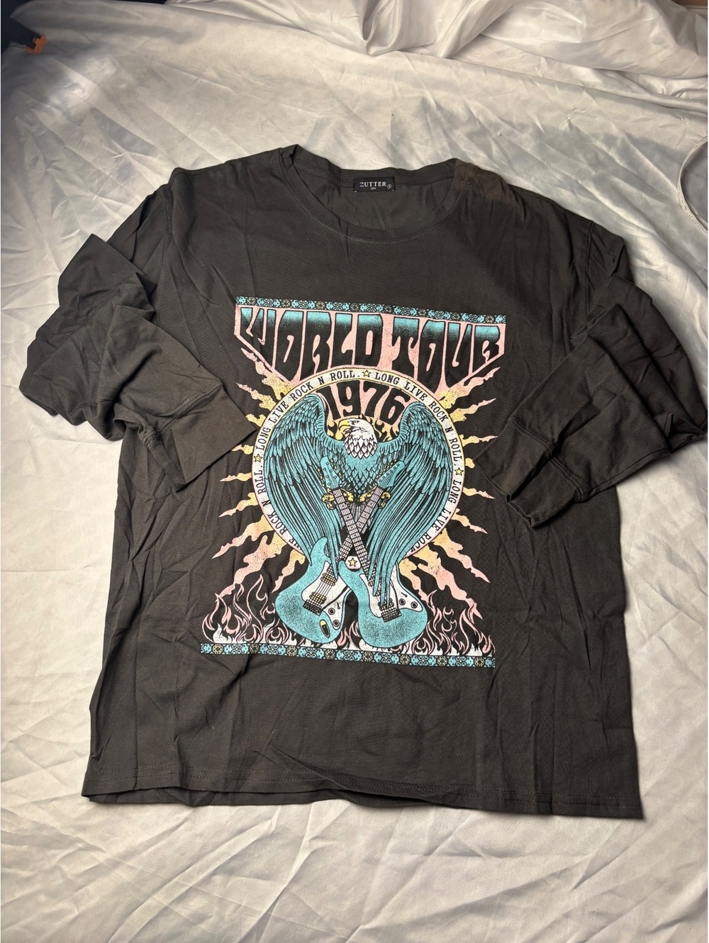 Zutter USA Black Long Sleeve Graphic Tee World Tour 1976